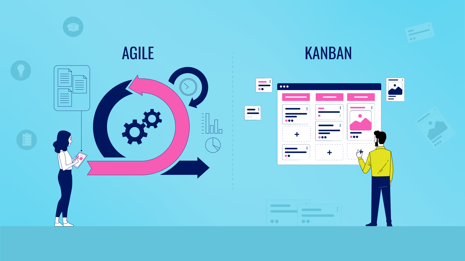 The main differences between Kanban and Agile methodology